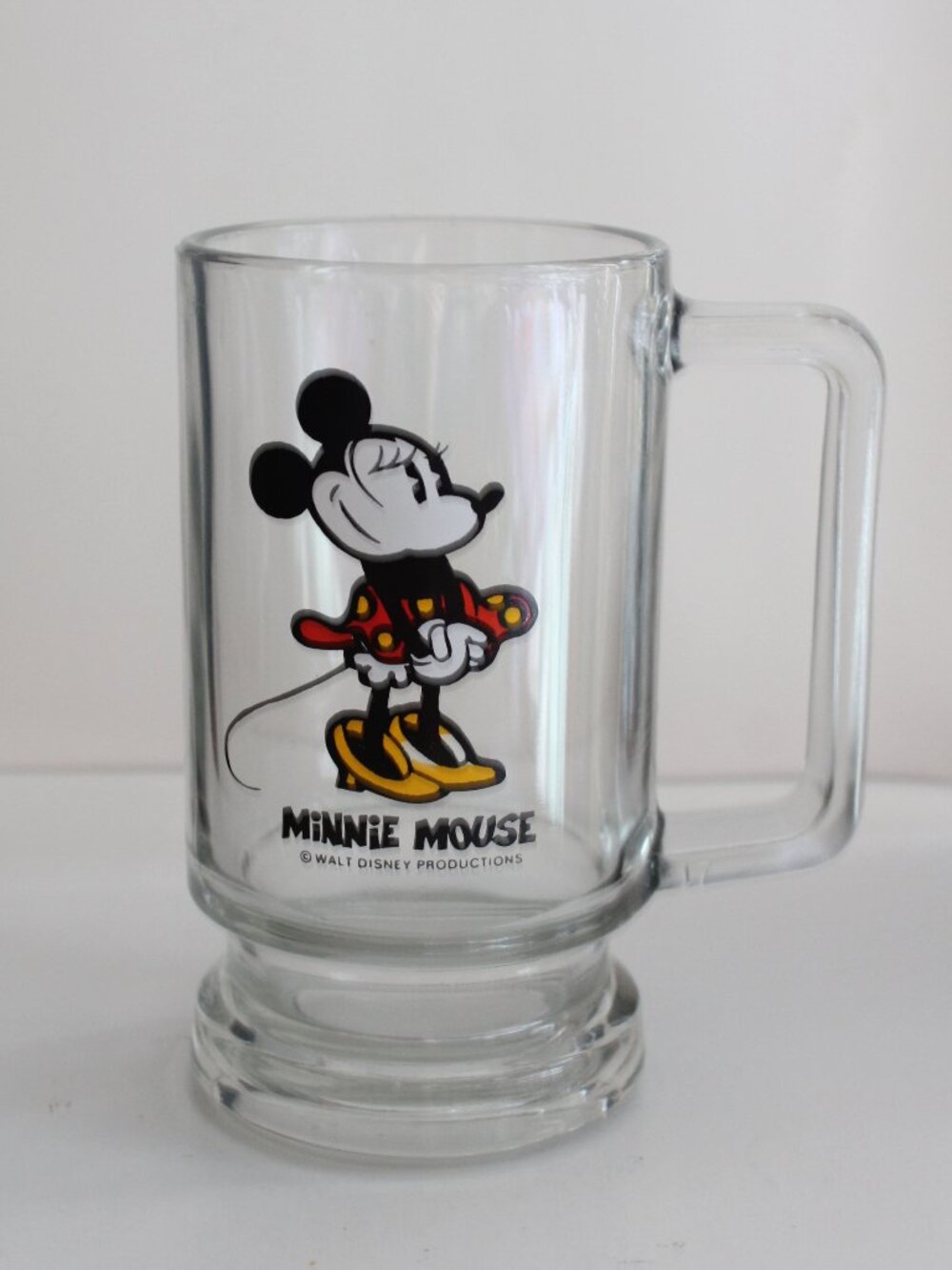 Walt Disney Productions Minnie Mouse Stein Glass Mug